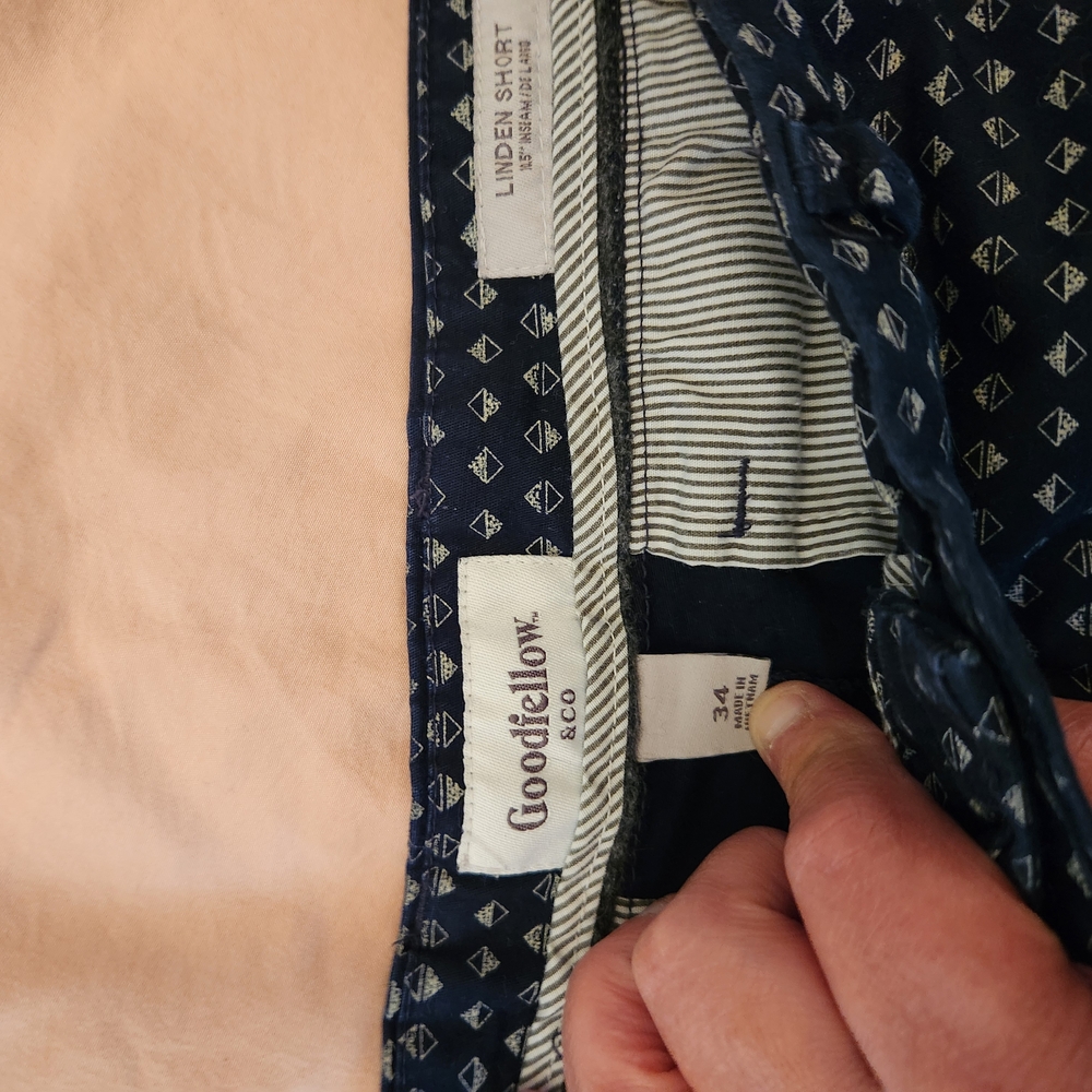 Navy Patterned Pants - Picture 4 of 6